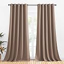 NICETOWN Blackout Window Curtains and Drapes for Kitchen, Window Treatment Thermal Insulated Solid Grommet Blackout Drapery Panels (Set of 2, 70 by 95 inches, Cappuccino)