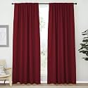 NICETOWN Christmas Burgundy Blackout Window Draperies Curtains - (Red Color) 70 inches x 84 inches, Double Panels, Decoration Thermal Insulated Blackout Drapes/Panels