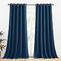 NICETOWN Christmas Burgundy Window Curtains Blackout Drapes, 1 Pair, 70 by 95-inch, Moroccan Blue, Thermal Insulated Solid Grommet Blackout Curtains/Draperies for Laundry Room