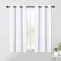 NICETOWN Curtain Panels for Bedroom - Home Decoration Solid Grommet Draperies/Drapes, Not Blackout Window Curtains for Kitchen (2 Panels, 42 by 54, White)