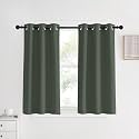 NICETOWN Dark Mallard Blackout Curtain Panels for Bedroom, 2 Panels, W34 x L40-inch, Thermal Insulated Grommet Top Blackout Draperies and Drapes for Basement