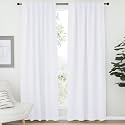 NICETOWN Dining Room Window Curtains - (White Color) W52 x L84, Set of 2, Window Treatment Drapery Panels for Hall Room