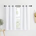 NICETOWN Draperies Curtains Panels, Blocking Out 50% Sunlight Window Treatment Curtains, Grommet Top Small Window Drapes for Bedroom (2 Panels, 34 by 48, White)