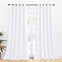 NICETOWN Draperies Curtains Panels, Blocking Out 50% Sunlight Window Treatment Curtains, Grommet Top Small Window Drapes for Bedroom (2 Panels, 70 by 95, White)
