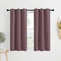 NICETOWN Dry Rose Blackout Shack Curtains Noise Reducing, Thermal Insulated and Privacy Room Darkening Drape Panels for Boy's Guest Room Door Small Short Window (2 Panels, W34 x L48 -Inch)