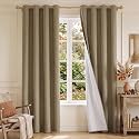 NICETOWN Extra Long Hazelnut Brown Blackout Curtains W52xL96, 2 Panels