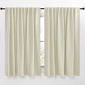 NICETOWN Extra Wide Kitchen Room Darkening Curtains, Privacy Window Treatment Drapes for Dining Room (Beige, 70" Wide x 63" Long, Set of 2)