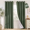 NICETOWN Forest Green Blackout Curtains 96 inches Long, 2 Panels, 52" W