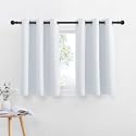 NICETOWN Greyish White Kitchen Curtain Panels for Short Window, 42 W x 36 L
