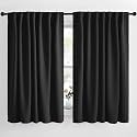 NICETOWN Halloween Black Out Curtain Panels for Bedroom - (Black Color) W62 x L63, 1 Pair, Thermal Insulated Blackout Draperies Window Treatment, Door Tapestry Curtain for Doorway,