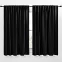 NICETOWN Halloween Black Out Curtain Panels for Bedroom - (Black Color) W70 x L63, 1 Pair, Thermal Insulated Blackout Draperies Window Treatment