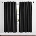 NICETOWN Halloween Black Out Curtain Panels for Bedroom - (Black Color) W62 x L72, 1 Pair, Insulated Stairwell Blackout Room Divider Door Cover for Kids Boys Bedroom Closet Bathroom RV Shower Door