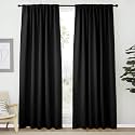 NICETOWN Halloween Black Out Curtain Panels for Bedroom - (Black Color) W70 x L84, 1 Pair, Thermal Insulated Blackout Draperies Window Treatment