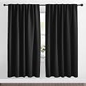 NICETOWN Halloween Black Out Panels for Bedroom - (Black Color) W70 x L72, 1 Pair, Curtains for Sliding Glass Door, Soundproofing Room Darkening Blackout Curtains for Bedroom/Doorway Living Cabin
