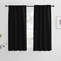 NICETOWN Halloween Blackout Curtain Blinds Window Panels - (Black Color) W34 x L48, Double Panels, Thermal Insulated Blackout Draperies for Living Room