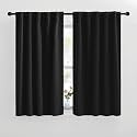 NICETOWN Halloween Blackout Curtains Window Panel Drapes - (Black Color) W42 x L50, Double Panels, Home Decoration Light Blocking Thermal Insulated Rod Pocket &amp; Back Loop Draperies for Bunk Bed