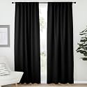 NICETOWN Halloween Living Room Blackout Draperies Curtains - (Black Color) W52 x L72, 2 Pieces, Room Darkening Window Blackout Drape Panels