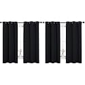 NICETOWN Halloween Pitch Black Solid Thermal Insulated Grommet Blackout Curtains/Drapes for Bedroom Window (2 Panels, 42 inches Wide by 63 inches Long, Black) (Pack of 2)
