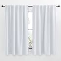NICETOWN Insulated Room Darkening Curtain Panels - (Cloud Grey Color) W52 x L54, 2 Pieces, Room Darkening Window Treatment Drape Panel for Kitchen