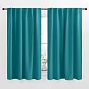 NICETOWN Insulated Room Darkening Curtain Panels - (Peacock Teal Color) W52 x L63, 2 Pieces, Room Darkening Window Treatment Drape Panel