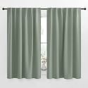 NICETOWN Insulated Room Darkening Curtain Panels - (Greyish Green Color) W52 x L54, 2 Pieces, Room Darkening Window Treatment Drape Panel
