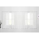 NICETOWN Ivory Sheer Curtains 63 inches Long, Airy Elegant Rod Pocket Window Treatments with Soft Drapes for Half Window Living Room/Bedroom, 60" W x 63" L, 4 Panels Set