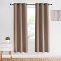 NICETOWN Kitchen Blackout Curtains and Drapes, 1 Pair, 34 inches by 70 Inch, Cappuccino, Triple Weave Energy Saving Thermal Insulated Solid Grommet Blackout Panels for Patio
