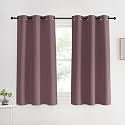 NICETOWN Kitchen Curtains, Short Curtains for Bedroom Windows, Dry Rose, 42" W by 60" L, 1 Pair, Thermal Insulated Room Darkening Curtain Panels for Girls Room, Cafe