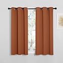 NICETOWN Kitchen Curtains Small Window Curtains &amp; Drapes, Thermal Insulated Solid Grommet Panels for Cupboard, Loft, Cafe, Dining Room (Burnt Orange, 34" W x 48" L, 2PCs)