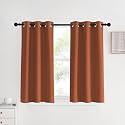 NICETOWN Kitchen Curtains Small Window Curtains &amp; Drapes, Burnt Orange, 34" W x 40" L, 2 PCs, Thermal Insulated Solid Grommet Panels for Cupboard, Loft, Cafe, Dining Room