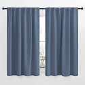 NICETOWN Kitchen Window Curtains, Blackout Curtains 54 inches Length for Cafe, Privacy Short Drapes(Stone Blue, 52" Wide Each Panel, Stone Blue)