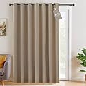 NICETOWN Taupe Sliding Glass Door Curtain 100% Blackout, W100 x L84 in