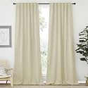 NICETOWN Living Room Blackout Curtains 95 inches Long, Window Treatment Room Darkening Curtains for Office (Beige, 52" Wide by 95" Long, 2 Pieces)