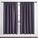 NICETOWN Living Room Blackout Draperies Curtains - (Greyish Purple Color) W70 x L72, 2 Panels, Home Decoration Window Blackout Drape Panels for Patio Door