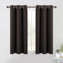 NICETOWN Living Room Blackout Draperies Curtains, Energy Smart Thermal Insulated Solid Grommet Blackout Curtains/Drapes Window Panels (2 Panels, 42-Inch x 54-Inch, Toffee Brown)