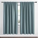 NICETOWN Living Room Blackout Draperies Curtains - (Greyish Blue Color) W70 x L72, 2 Panels, Home Decoration Window Blackout Drape Panels for Patio Door