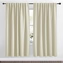 NICETOWN Living Room Blackout Draperies Curtains - (Beige Color) W70 x L72, 2 Panels, Home Decoration Window Blackout Drape Panels for Patio Door