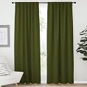 NICETOWN Living Room Blackout Draperies Curtains for Christmas Decorations, (Olive Green Color) W52 x L84, 2 Pieces, Room Darkening Window Blackout Drape Panels