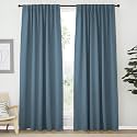 NICETOWN Living Room Blackout Draperies Curtains - (Smoky Blue Color) W70 x L84, 2 Panels, Home Decoration Window Blackout Drape Panels for Patio Door