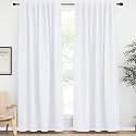 NICETOWN Living Room Curtain Drapes - (White Color) W62 x L84, Set of 2, Door Curtain for Doorway Privacy, Temporary Insulated Closet Curtain for Bedroom Closet Door