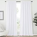 NICETOWN Living Room Curtain Drapes - (White Color) W70 x L95, Set of 2, Window Treatment Drapery Panels