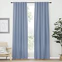 NICETOWN Living Room Darkening Curtains - (Vintage Blue Color) W42 x L70, Set of 2, Home Decor Room Darkening Thermal Insulated Drapery Panels for Office/School/Hospital Window