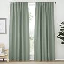 NICETOWN Living Room Drapes - Greyish Green, W62 x L84, Door &amp; Closet Curtain Set