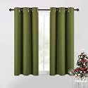 NICETOWN Living Room Window Curtain Panels, Thermal Insulated Solid Grommet Blackout Draperies/Drapes (One Pair, 42 by 54-Inch, Olive Green)