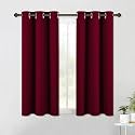 NICETOWN Modern Blackout Curtains Noise Reducing, Wine Red, 2 Panels, W42 x L54, Thermal Insulated and Privacy Room Darkening Drape Panels for Boy's Guest Room Door Small Short Window