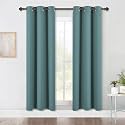 NICETOWN Modern Blackout Curtains Noise Reducing, Thermal Insulated and Privacy Room Darkening Drape Panels for Boy's Guest Room Door Window (Greyish Blue, 2 Panels, W42 x L72 -Inch)