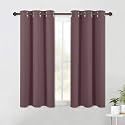 NICETOWN Modern Blackout Curtains Noise Reducing, Thermal Insulated and Privacy Room Darkening Drape Panels for Boy's Guest Room Door Small Short Window (Dry Rose, 2 Panels, W42 x L54 -Inch)