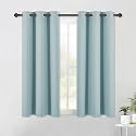 NICETOWN Modern Blackout Curtains Noise Reducing, Sky Blue, 2 Panels, W42 x L54, Thermal Insulated and Privacy Room Darkening Drape Panels for Boy's Guest Room Door Small Short Window