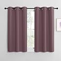NICETOWN Modern Blackout Curtains Noise Reducing, Thermal Insulated and Privacy Room Darkening Drape Panels for Boy's Guest Room Door Small Short Window (Dry Rose, 2 Panels, W42 x L40 -Inch)