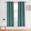 NICETOWN Modern Blackout Curtains Noise Reducing for Bedroom, Greyish Blue, 2 Panels, W34 x L70 -Inch, Thermal Insulated and Privacy Room Darkening Drape Panels for Boy's Guest Room Door Window